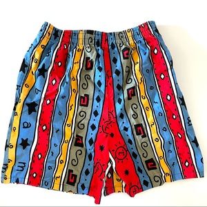 Vintage HANGTEN high waist shorts stripe with pockets. Funky designs Art